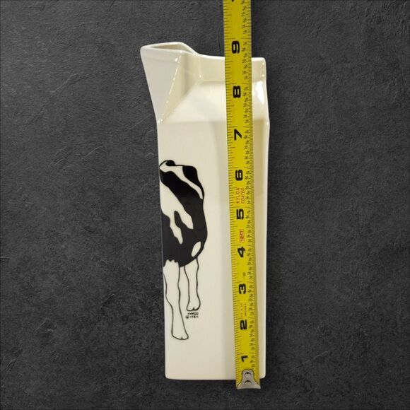 Vintage 1984 Margo Cow Pitcher Farmhouse Ceramic Milk Carton Jug Cottagecore - Picture 8 of 9